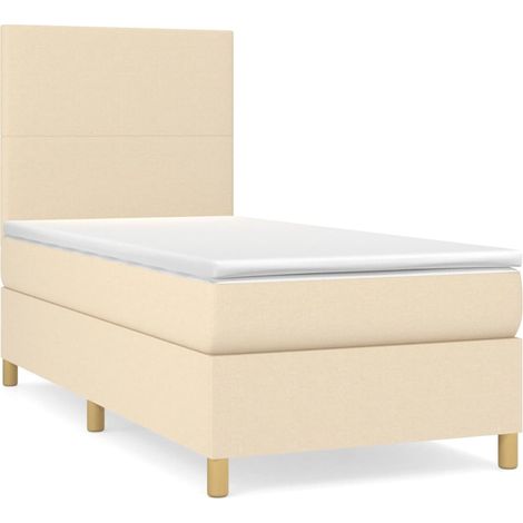 Maison Exclusive - Boxspringbett mit Matratze Creme 90x200 cm Sto
