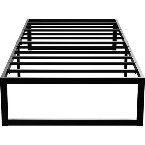 HOMCOM 3ft Single Bed Frame with Underbed Storage, Noise-Free, Black (1/5)