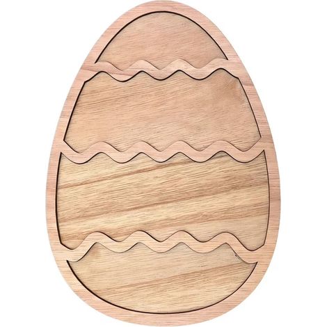 Plateau de service en bois pour Pâques – Planche à charcuterie en forme d'œuf pour les fêtes de printemps, plateau à fromages et amu (1/5)