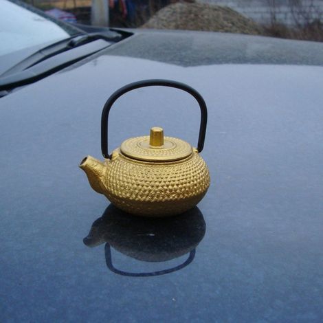 Théière en Fonte, 50 ml Mini Théière à Fond Plat en Fonte Petite Théières Japonaise avec Poignée de Thé pour Thé en Vrac (1/5)
