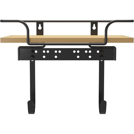 Support mural pour table à repasser, porte-fer à repasser avec étagère et panier de rangement en bois, crochets amovibles, grande capacité de stockage