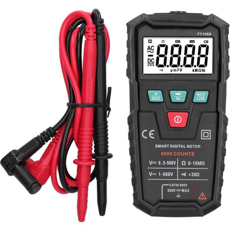Multimètre numérique automatique FY108B, testeur tension AC/DC et résistance pour électriciens. (1/5)