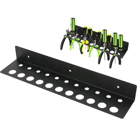 Support de tournevis, organisateur de tournevis, étagère de suspension murale en métal, porte-outils peu encombrant, pour l'organisation des abris à outils d'établi, cave, gara (1/5)