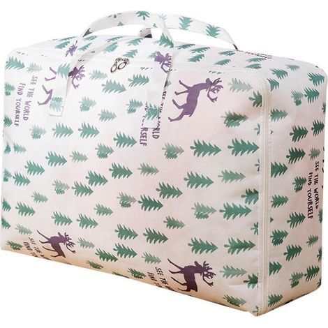 Sac de rangement respirant pour couettes avec fermeture éclair, en tissu non tissé anti-déformation, pour couvertures, t-shirts et bien plus encore - Taille L - Elk (1/5)