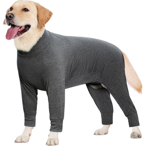 1 Combinaison de récupération, polyester coton, respirant élastique, anti-léchage post-chirurgie, chien grande taille (1/5)