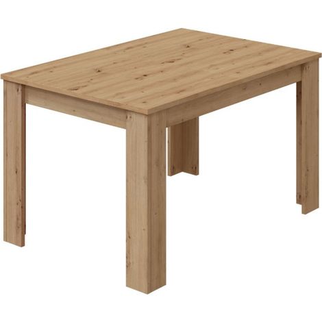 Table à manger extensible coloris chêne nordique - longueur 140-190 x hauteur 78 x profondeur 90 cm (1/4)