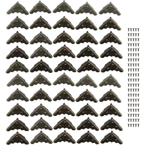 50 Pièces Protections d'Angles Métal Style Rétro, Haute Résistance pour Boîtes en Bois et Coffres, Large Application (1/5)