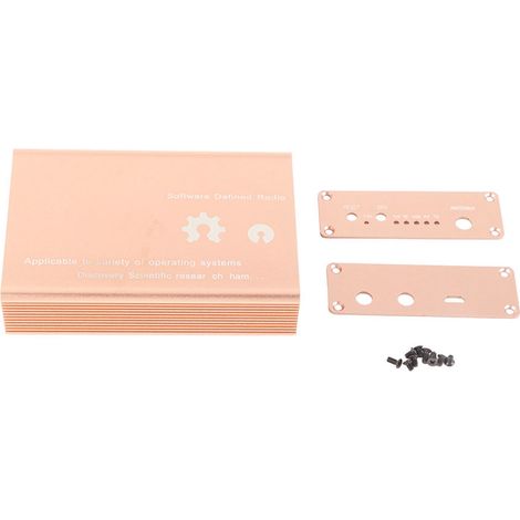 Boîtier en alliage d'aluminium doré pour plateforme radio logicielle open source (1MHz-6GHz), compatible avec un seul appareil. (1/5)