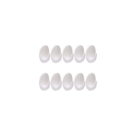 Lot de 10 crochets muraux autocollants en plastique blanc - Aucun perçage requis - Crochets muraux adhésifs réutilisables, crochets muraux en plastique amovibles, adaptés aux salles de bains et (1/5)