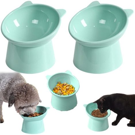 Ciotola per cibo per animali domestici in 2 pezzi, ciotola rialzata per cibo, ciotola per acqua per gatti, ciotola inclinabile, ciotola piatta, ciotola per cibo per animali domestici in un unico pezzo (1/5)