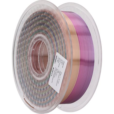 Filament PLA 1.75mm Soie Brillant Dégradé pour Imprimante 3D, Consommable Lustré Multicolore (1/5)