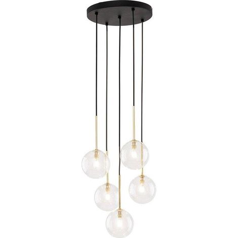 TK Lighting Nilos Black Gold Lámpara Colgante 35 cm