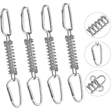 Ressorts de tente, lot de 4, fixation pour voiles d'ombrage, boucle à ressort haute résistance, ressorts de tente, tente de camping, accessoires de montage pour tentes de camping, ressort (1/5)