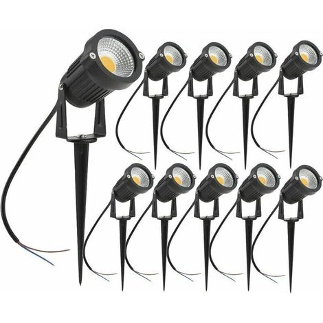 Lot de 10 spots LED COB 5W 220V orientables – Aluminium noir – IP65 étanche – Éclairage puissant pour jardin et terrasse