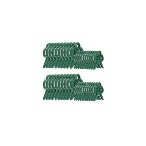 80 Pflanzenclips (30 große + 50 kleine) – Kletterhilfen für Pflanzen an Spiral- oder Bambusstützen, geeignet für Garten- und Gemüsebeete. – Crezuo