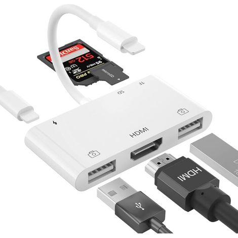 HDMI OTG-Adapter, HDMI USB-Hub, Lightning auf HDMI Digital AV 6-in-1 (1/5)