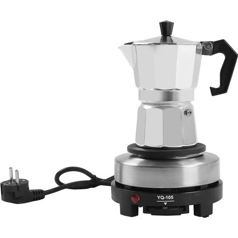 Machine à expresso sur table avec plaque chauffante électrique Machine à expresso pour cuisinière à induction Machine à café expresso en acier inoxydable pour table de cuisson, Moka Pot 3 tasses de ca