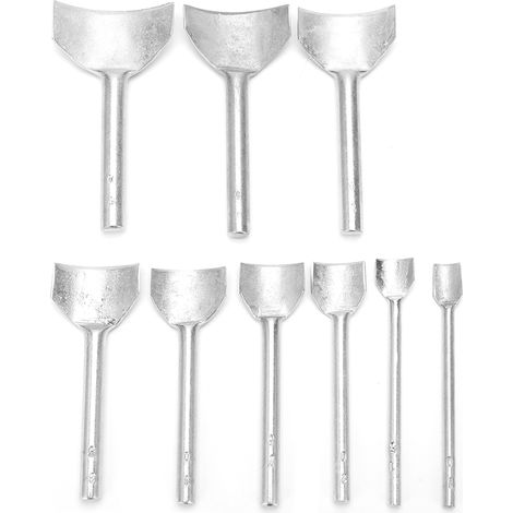 9 Pièces Emporte-pièce Demi-Rond en Acier pour Cuir, Cutter à Main pour Extrémités de Sangle et Portefeuille (1/5)