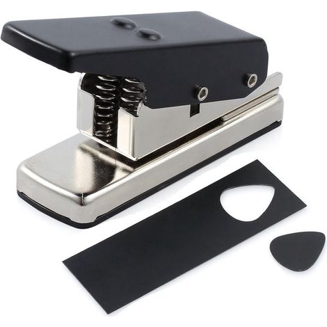 Macchina per la produzione di plettri per chitarra, macchina da taglio, punzonatrice per impieghi gravosi, macchina per il taglio di carte di plastica, per vari materiali, nera (1/5)