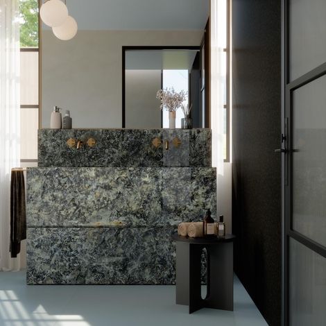 Carrelage Effet Marbre MARBLE Quarzo Bluegrey 60x120cm Gloss Sol et Murs (1/3)