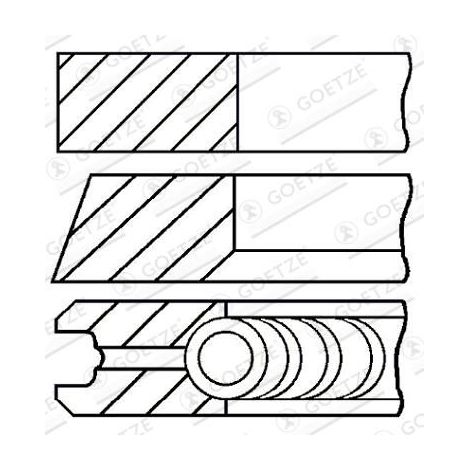 Jeu de segments de pistons GOETZE ENGINE 08-434300-00 AUDI 059198151M