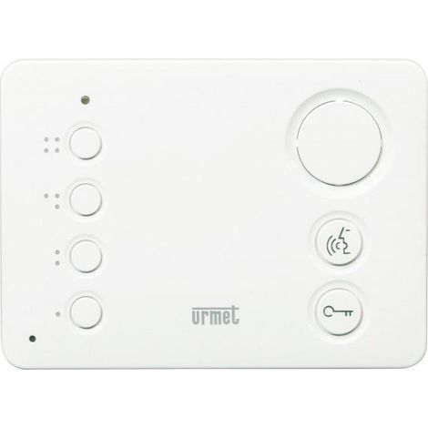 Urmet – Poste audio 2VOICE Miro mains-libres ultra compact – Alimentation 12V – Fixation murale – 4 postes par appartement – Puissance audio 90dB