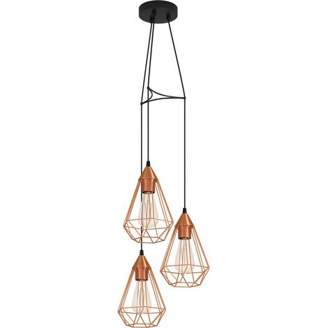 Lustre TARBES, suspension à 3 flammes vintage au look rétro, matériau (1/5)