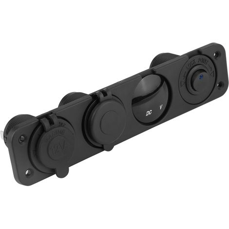 12–24 V USB-Ladegerät mit blauer LED-Anzeige, Dual-Voltmeter, Zigarettenanzünderbuchse und 4-Loch-Schalter (1/5)