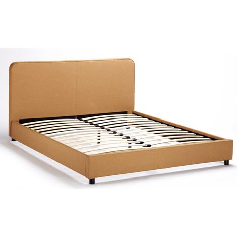 Cama de matrimonio 2 plazas en tela con malla 160x190 Zurich King - Beige