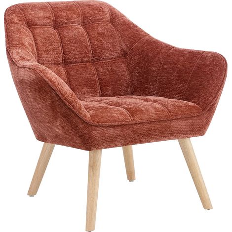 Fauteuil en tissu texturé terracotta CASERTA (1/5)