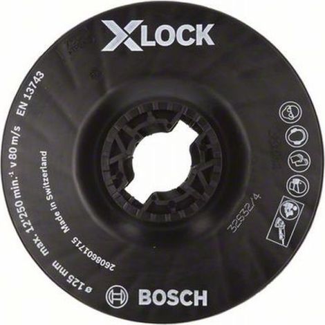BOSCH Plateau de ponçage moyen X-LOCK 125mm - 2608601715 (1/4)