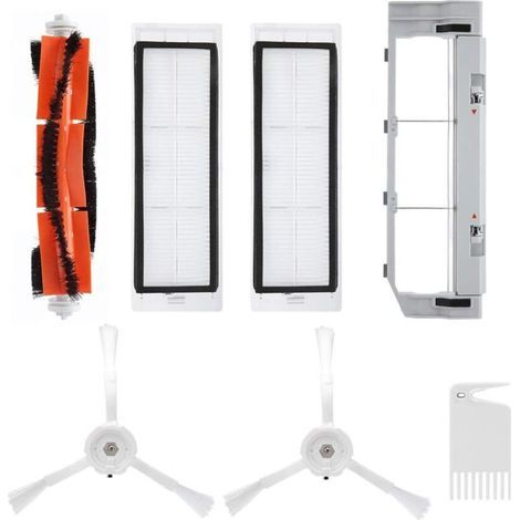 Kit d'accessoires pour Xiaomi Robot Aspirateur, 2 Brosses Latérales + 2 x Filtres + 1 Brosse Centrale +1 Blade + Couverture de Brosse Centrale (1/4)