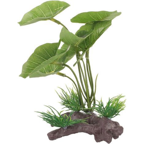 Dekorative künstliche Unterwasserpflanze aus Kunststoff für Aquarien, lebendiges Meeresgras-Ornament – 15,00 x 10,00 x 7,00 cm (1/2)