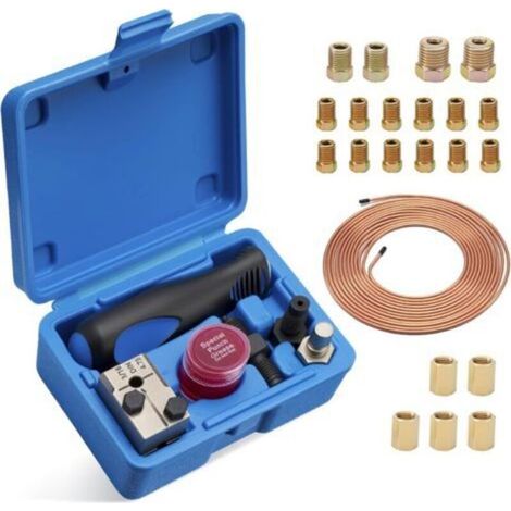 Herramienta de engaste doble para latiguillos de freno DIN, 4,75 mm (3/16"), kit de herramientas de engaste para latiguillos de freno, 7,62 m de latiguillo de freno de 4,75 mm de diámetro con 16 racor (1/5)