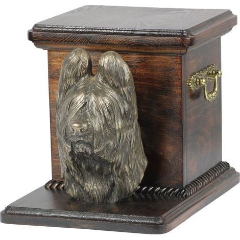 Berger de Briard (Berger de Brie) - Urne funéraire pour chien avec statuette, urne élégante et unique ornée d'un buste de chien, par Art-Dog (1/5)