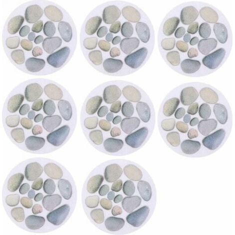 8 Autocollants antidérapants, motifs pavés 15 cm, adhésif écologique, pour baignoire enfant et paroi douche (1/5)