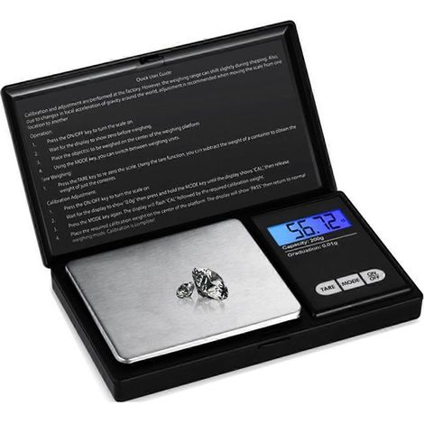 Balance électronique de poche pour bijoux avec écran LCD (200 g/0,01 g) - Voir photo (1/5)