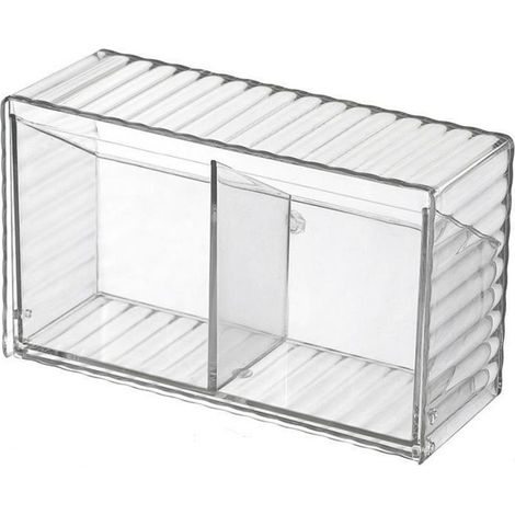 Wandmontierte Kosmetikaufbewahrungsbox aus nicht perforiertem Kunststoff mit 2 Fächern für das Badezimmer. (1/5)