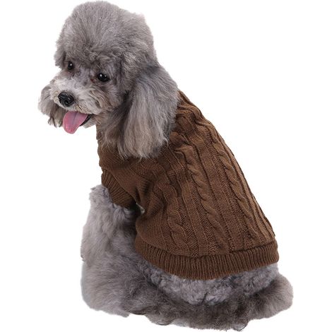 Pull Chien Tricoté Doux Pour Hiver - Vêtement Chaud Pour Petit Et Moyen Chien - Design Classique Simple - 1 Pièce (1/5)