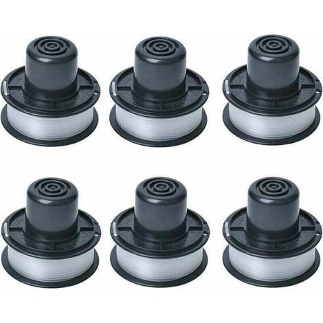 A6226 Spule mit 6 m Faden, kompatibel mit Black & Decker GL250 GL310 GL360 GL360SB automatischen Rasentrimmern, 6 m Faden, Set mit 6 Spulen (1/4)