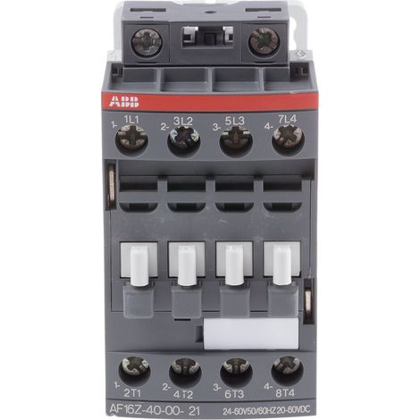 Contacteur ABB série AF16, 4 pôles , 4 N/O, 10,5 A, 24 V (c.a./c.c.), 7,5 kW ( Prix pour 1 ) (1/2)