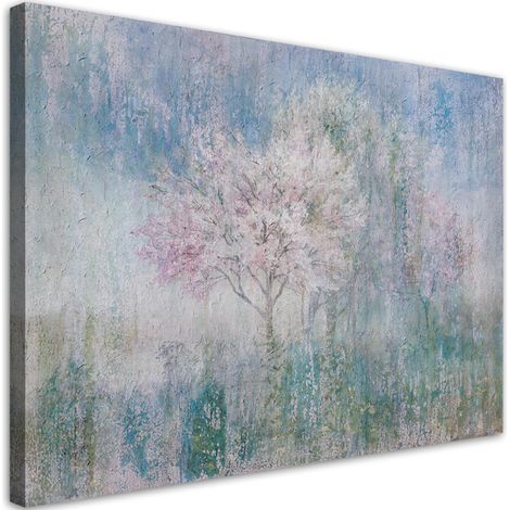 Tableau sur toile Un arbre en fleurs dans la prairie ancienne et sale 60x40 (1/5)