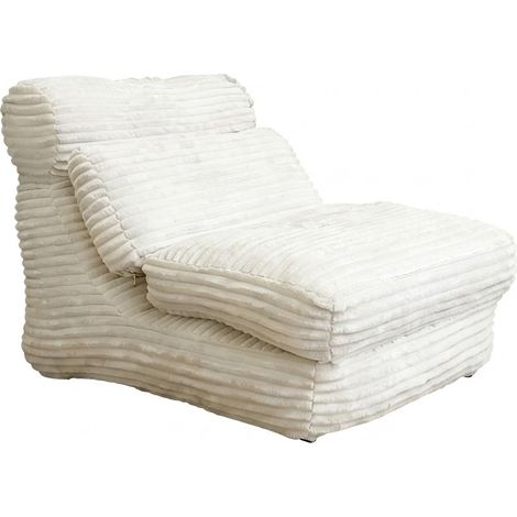 Fauteuil Convertible Méridienne 2 en 1 Dossier Ergonomique et Repose-Pieds en Flanelle Blanc (1/5)
