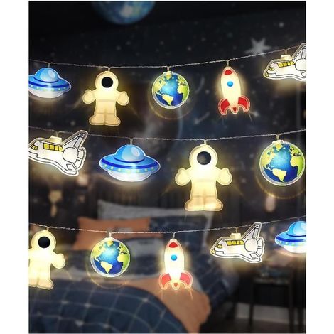 Guirlande lumineuse spatiale à 20 LED pour chambre d'enfant, 3 m de long, blanc chaud,en acrylique,l'intérieur, lit bébé,décoration (1/5)