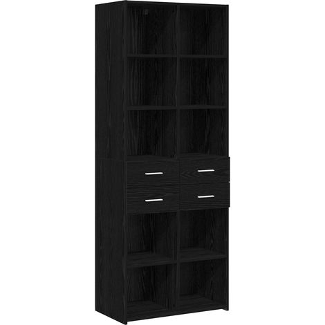 Bookcase Black oak 30 x 42.4 x 185.2 cm vidaXL (1/5)