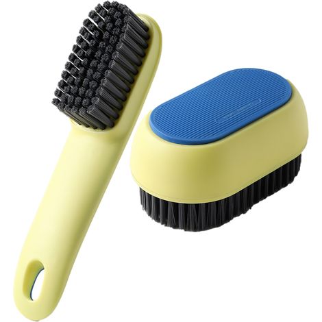 Brosse À Nettoyage - Manche Long Et Court - Pour Chaussures Vêtements Tapis Salle De Bain Cuisine - Lot De 2 (1/5)