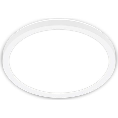 Plafonnier à LED à lumière indirecte, plat, lumière blanc neutre, lampe à LED, plafonnier à LED, lampe de salon, panneau à LED, lampe de cuisine, plafonnier, 24x3 cm, blanc (1/5)