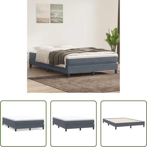 vidaXL Confort -  Sommier à lattes de lit sans matelas gris foncé 140x220cm (1/5)