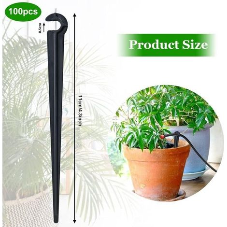 100 Pcs Support Tuyau Arrosage en PE Piquet de Fixation au Sol Porte Tuyau Arrosage de Φ de 7mm Accroche Tuyau Arrosage Piquet Goutte à Goutte Crochet pour Tuyau Arrosage Irrigation Jardin (1/3)