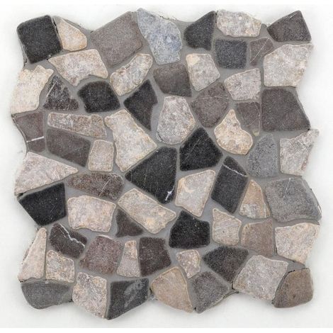 Mosaïque pierre naturelle Crush - 30x30x0.8cm - Ice grey